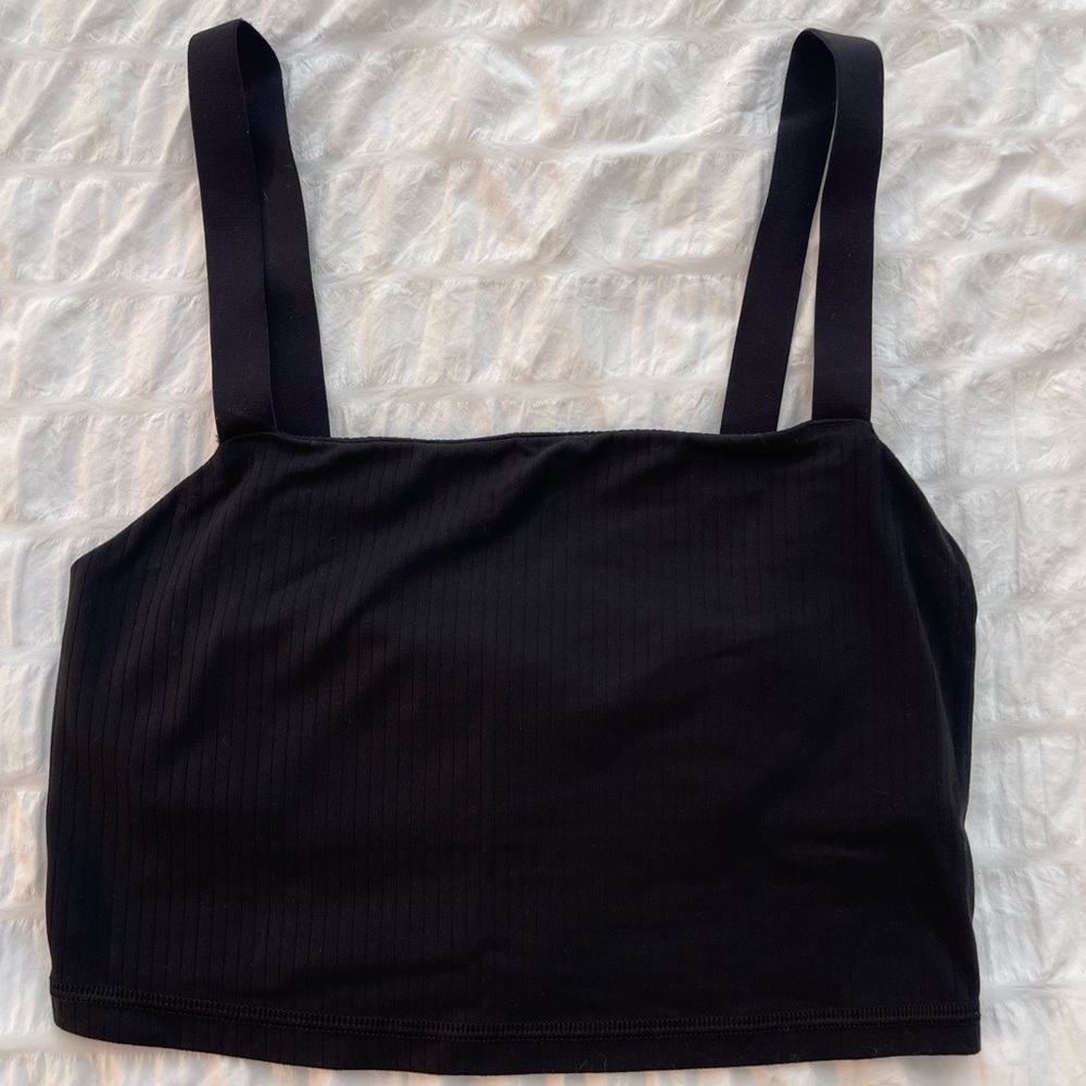 Offline by Aerie
Black Ribbed Crop Tank 
Size S